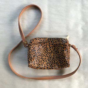 Cheetah calf hair cross body bag